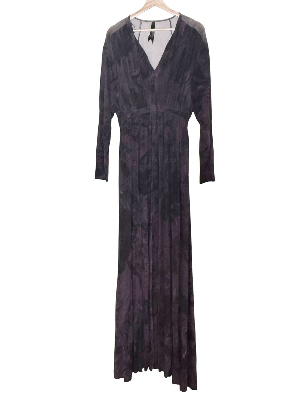 Melissa McCarthy Seven7 V Neck Belted Purple Gray Maxi Dress Size 1X Whimsigoth